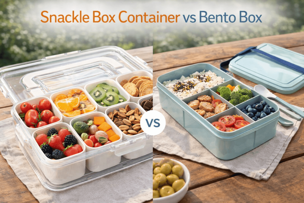 snackle box container vs bento box