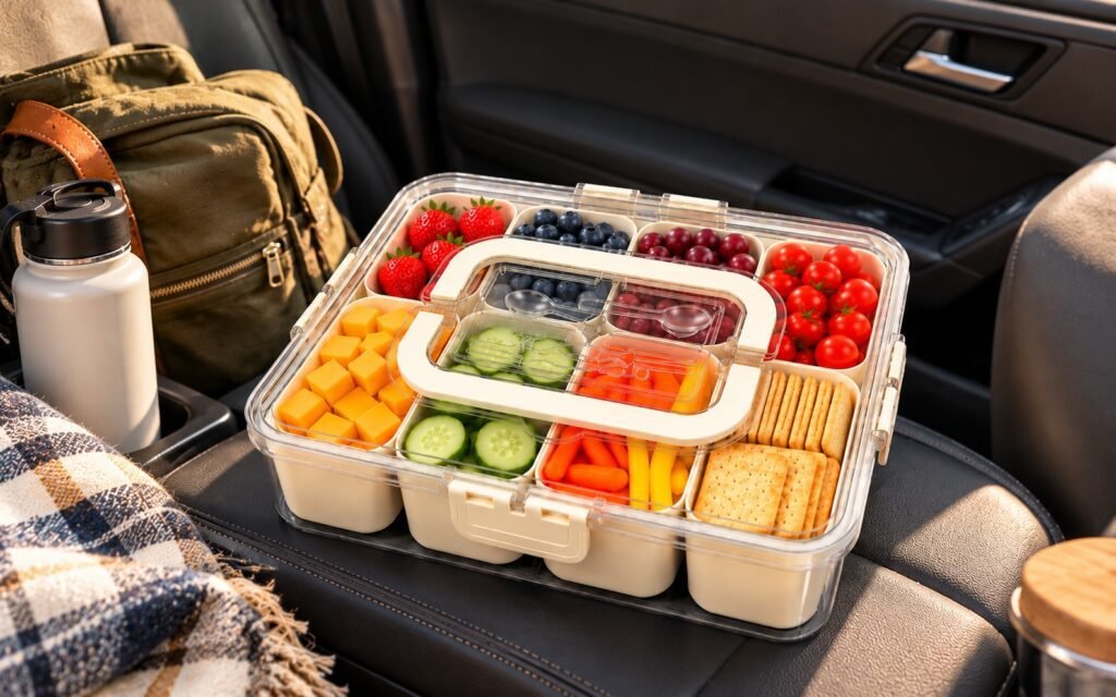 Trust Bliss Snackle Box: Road Trip Snack Box in Sunlit Car